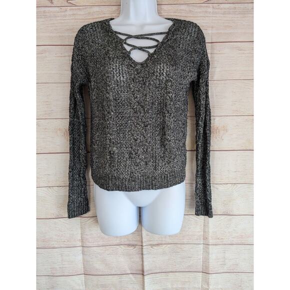 Aeropostale Gray Long Sleeve Knit Pull Over Sweater Women XS - Picture 1 of 7
